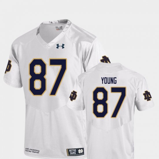 #87 Michael Young College Football Irish Replica Men White Jersey 468465-281