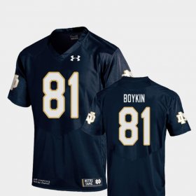 #81 Miles Boykin College Football Fighting Irish Replica Mens Navy Jersey 785170-622