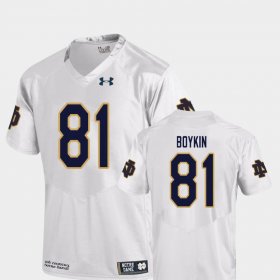 #81 Miles Boykin College Football Fighting Irish Replica Mens White Jersey 558315-551
