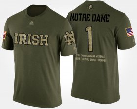 #1 Military Notre Dame No.1 Short Sleeve With Message Mens Camo T-Shirt 648418-494