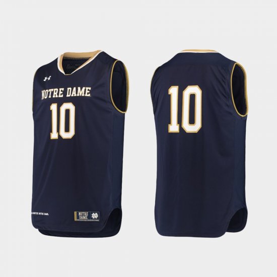 #10 College Basketball Notre Dame Authentic Under Armour Men Navy Jersey 285623-566