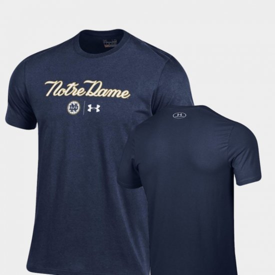 2018 Shamrock Series Fighting Irish Script Charged Cotton Under Armour Men Navy T-Shirt 496718-716