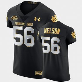 #56 Quenton Nelson Golden Edition Notre Dame 2020-21 Authentic Mens Black Jersey 321252-256