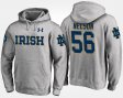 #56 Quenton Nelson Name and Number Irish Mens Gray Hoodie 453415-885