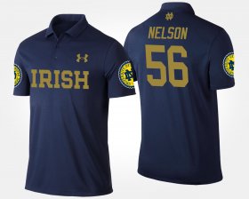 #56 Quenton Nelson Name and Number University of Notre Dame Men's Navy Polo 215509-480