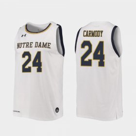 #24 Robby Carmody Replica Irish 2019-20 College Basketball Men's White Jersey 622291-778