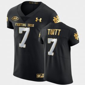 #7 Stephon Tuitt Golden Edition Notre Dame 2020-21 Authentic Men Black Jersey 812579-886