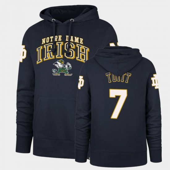 #7 Stephon Tuitt Double Decker Fighting Irish Headline Men Navy Hoodie 432090-613
