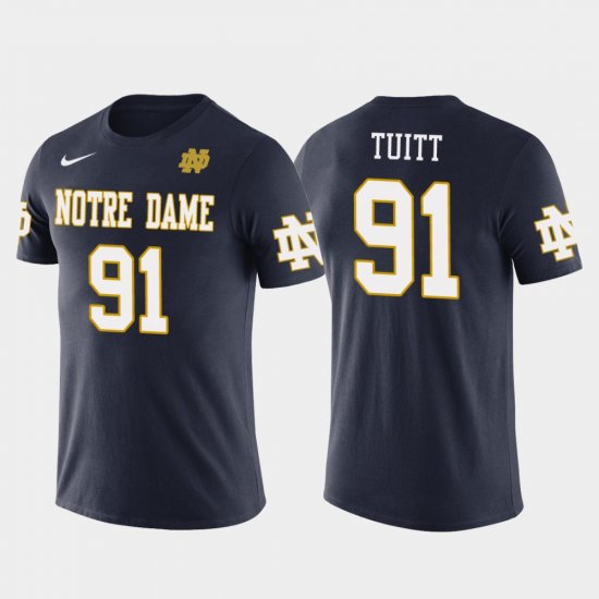 #91 Stephon Tuitt Future Stars Irish Football Men Navy T-Shirt 327172-715