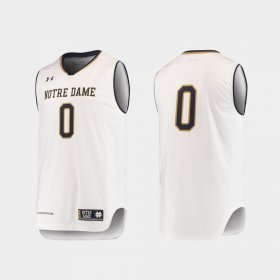 #0 College Basketball Notre Dame Fighting Irish Replica Mens White Jersey 651616-417