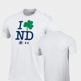 2018 Shamrock Series Notre Dame I Love ND Charged Cotton Under Armour Mens White T-Shirt 689509-148