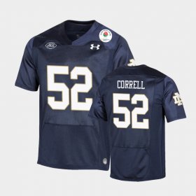 #52 Zeke Correll 2021 Rose Bowl Notre Dame College Football Men Navy Jersey 665689-257