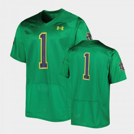 #1 Replica University of Notre Dame Wordmark Football Mens Green Jersey 303108-786