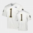 #1 Notre Dame Football Team Wordmark Replica Men White Jersey 881147-989