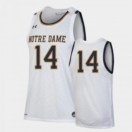 #14 Throwback Fighting Irish Replica Basketball Men White Jersey 703269-921