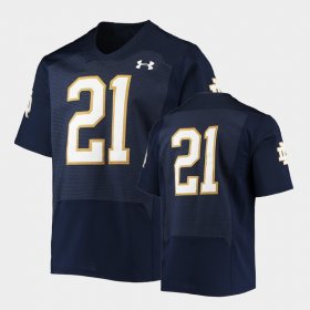 #21 College Football Fighting Irish Authentic Men's Navy Jersey 686031-984