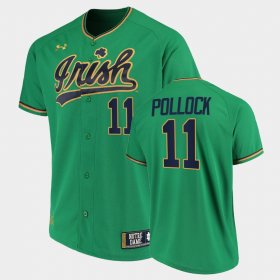 #11 A.J. Pollock College Baseball University of Notre Dame Replica Mens Green Jersey 431324-708