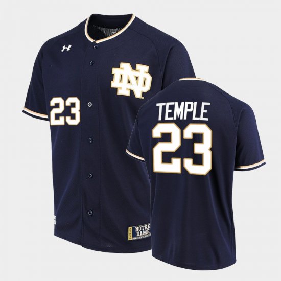 #23 Austin Temple College Baseball Notre Dame Fighting Irish Mens Navy Jersey 670698-744