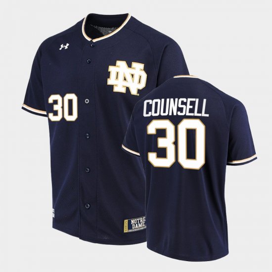 #30 Craig Counsell College Baseball Notre Dame Men Navy Jersey 557701-409