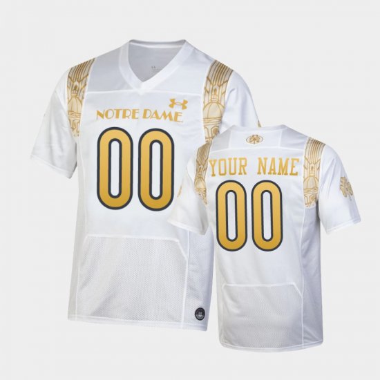 #00 Custom 2022 Shamrock Series University of Notre Dame Replica Mens White Jersey 628546-944