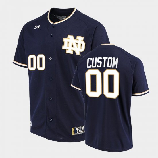 #00 Custom College Baseball UND Men Navy Jersey 761948-576