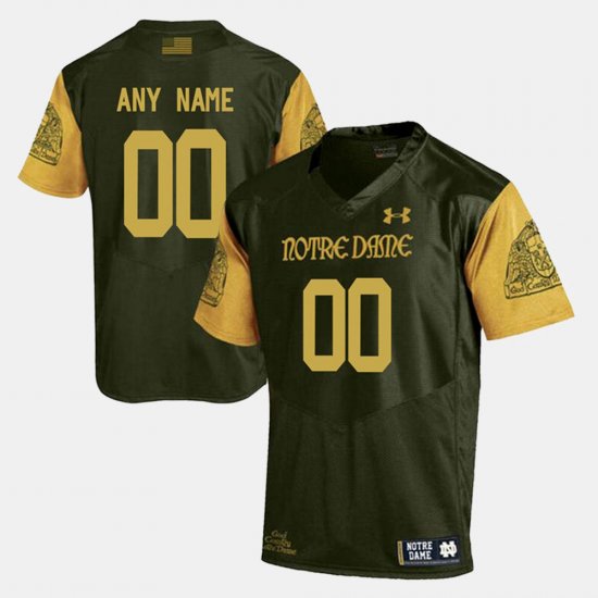 #00 Custom College Limited Football Notre Dame Men\'s Olive Green Jersey 279841-778