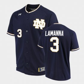 #3 David LaManna College Baseball UND Men's Navy Jersey 270992-760