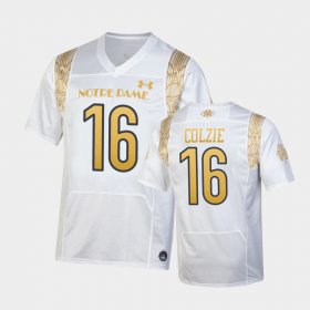 #16 Deion Colzie 2022 Shamrock Series Fighting Irish Replica Mens White Jersey 752979-476