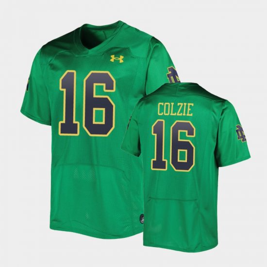 #16 Deion Colzie Replica Fighting Irish Men Green Jersey 530842-983
