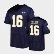 #16 Deion Colzie Replica UND Men's Navy Jersey 278047-469