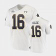 #16 Deion Colzie Replica Fighting Irish Mens White Jersey 559951-198