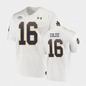 #16 Deion Colzie Replica Fighting Irish Mens White Jersey 559951-198