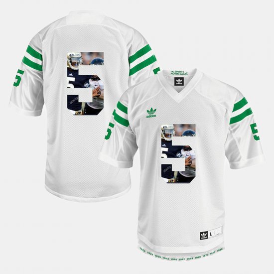 #5 Everett Golson Player Pictorial UND Mens White Jersey 783141-263