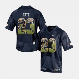 #23 Golden Tate Player Pictorial Notre Dame Men's Navy Jersey 670727-487