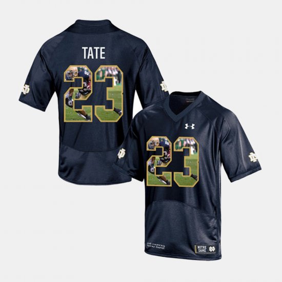 #23 Golden Tate Player Pictorial Notre Dame Men\'s Navy Jersey 670727-487