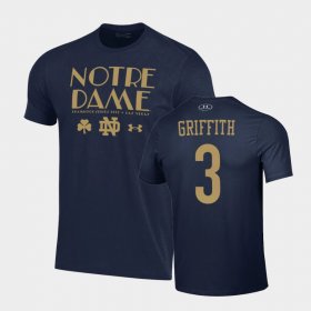 #3 Houston Griffith 2022 Shamrock Series Fighting Irish Men's Navy T-Shirt 874194-728