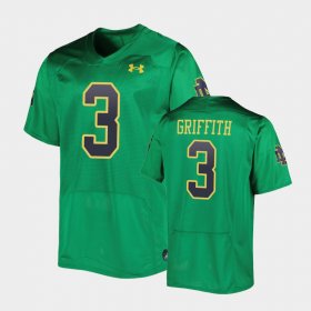 #3 Houston Griffith Replica UND Men's Green Jersey 345851-685