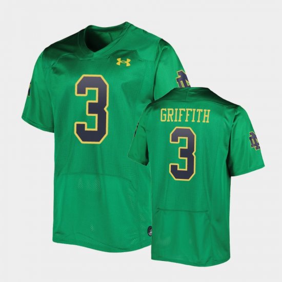 #3 Houston Griffith Replica UND Men\'s Green Jersey 345851-685