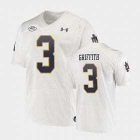 #3 Houston Griffith Replica University of Notre Dame Mens White Jersey 414054-299