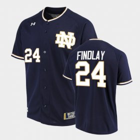 #24 Jack Findlay College Baseball University of Notre Dame Men Navy Jersey 684820-840