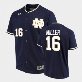 #16 Jared Miller College Baseball University of Notre Dame Men's Navy Jersey 779105-406