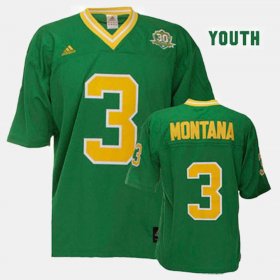 #3 Joe Montana College Football UND Youth Green Jersey 635780-628