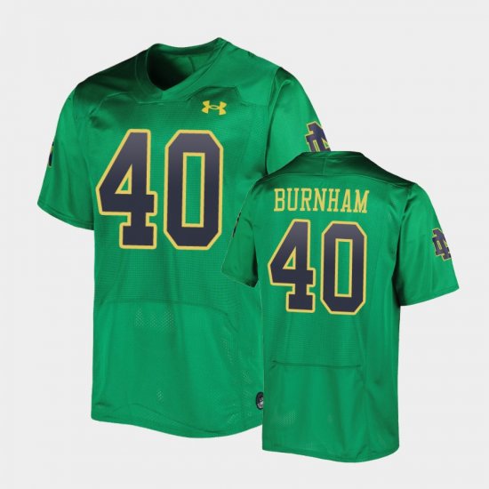 #40 Joshua Burnham Replica Notre Dame Mens Green Jersey 903582-847