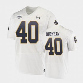 #40 Joshua Burnham Replica Fighting Irish Men's White Jersey 338715-274