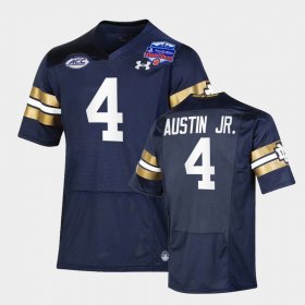 #4 Kevin Austin Jr. College Football University of Notre Dame 2022 Fiesta Bowl Playoff Mens Navy Jersey 371238-718