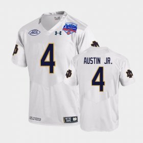 #4 Kevin Austin Jr. College Football Irish 2022 Fiesta Bowl Playoff Men's White Jersey 666715-803