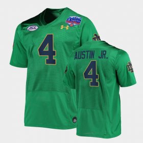 #4 Kevin Austin Jr. College Football Notre Dame 2022 Fiesta Bowl Shamrock Series Men's Green Jersey 409215-893