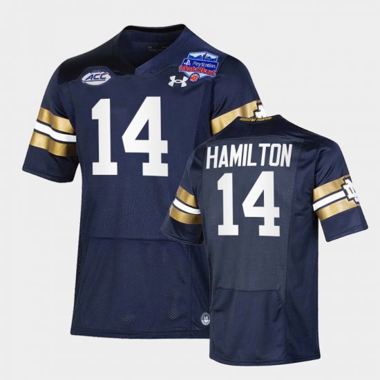 #14 Kyle Hamilton College Football Irish 2022 Fiesta Bowl Playoff Men Navy Jersey 277566-820