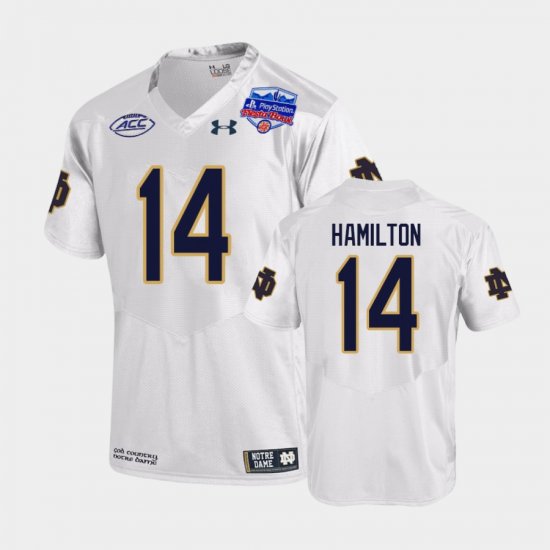 #14 Kyle Hamilton College Football Fighting Irish 2022 Fiesta Bowl Playoff Men\'s White Jersey 480959-811
