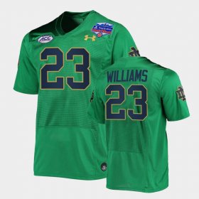 #23 Kyren Williams College Football Fighting Irish 2022 Fiesta Bowl Shamrock Series Mens Green Jersey 528353-516